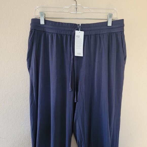 Eileen Fisher Stretch Jersey Ankle Track Navy Blue Pants Size Medium Pull On Nwt - Picture 2 of 9